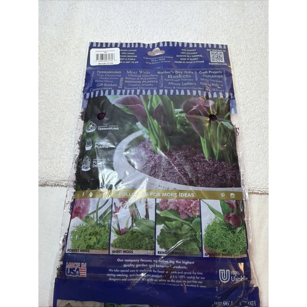 2oz of Soft, Vibrant Purple Reindeer Moss - A Delight for Eco-Conscious Crafters